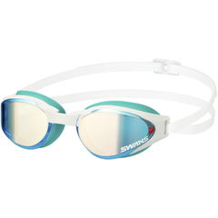 Ascender Open Water Goggles | Mirror x White x Aqua Blue